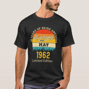 60 Year Old Born In May 1962 Vintage 60Th Birthday T-Shirt