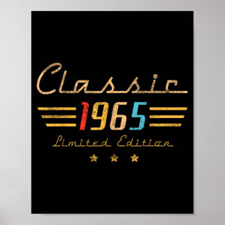 60 Year Old Gift Clic 1965 Limited Edition 60th Bi Poster