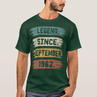 60 Year Old Gift Legend Since September 1962 60th  T-Shirt