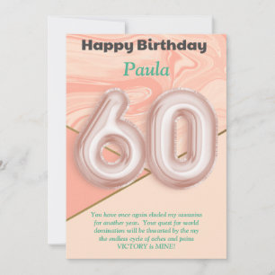 60 year old girls Happy Birthday card