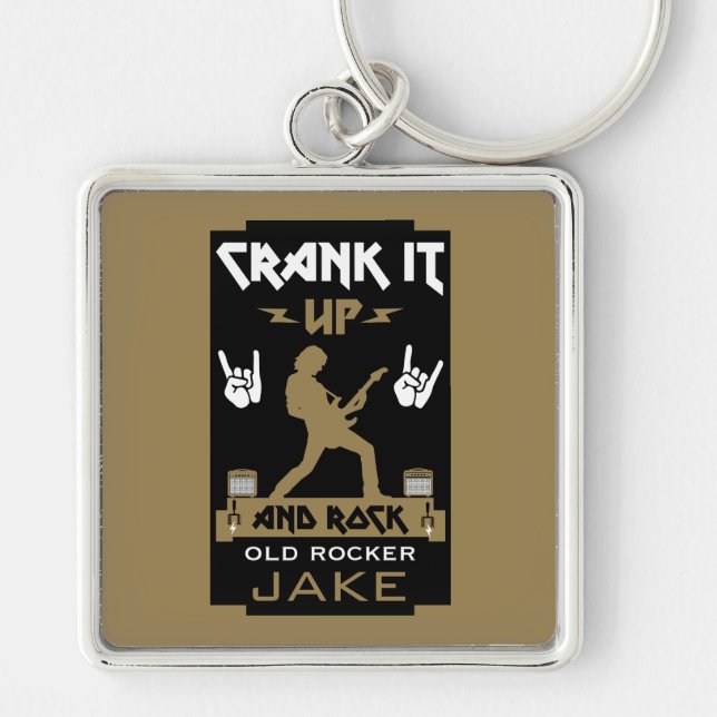 60 Year Old Rockers Birthday Key Ring (Front)