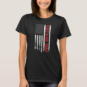 60 Year Old Vintage 1962 American Flag Usa 60th Bi T-Shirt