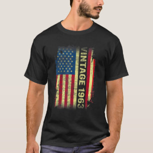 60 Year Old Vintage 1963 American Flag 60th Birth T-Shirt