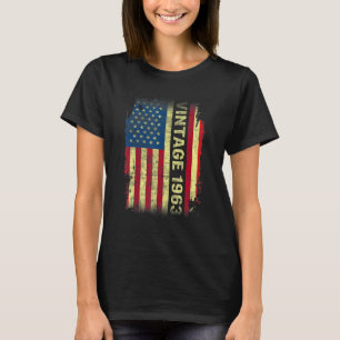 60 Year Old Vintage 1963 American Flag 60th Birth T-Shirt