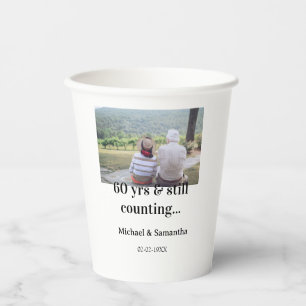 60 years anniversary still counting photo name dat paper cups