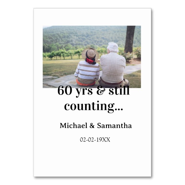 60 years anniversary still counting photo name dat table number (Front)