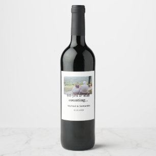 60 years anniversary still counting photo name dat wine label