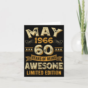 60 years awesome vintage may 1966 60th birthday  card