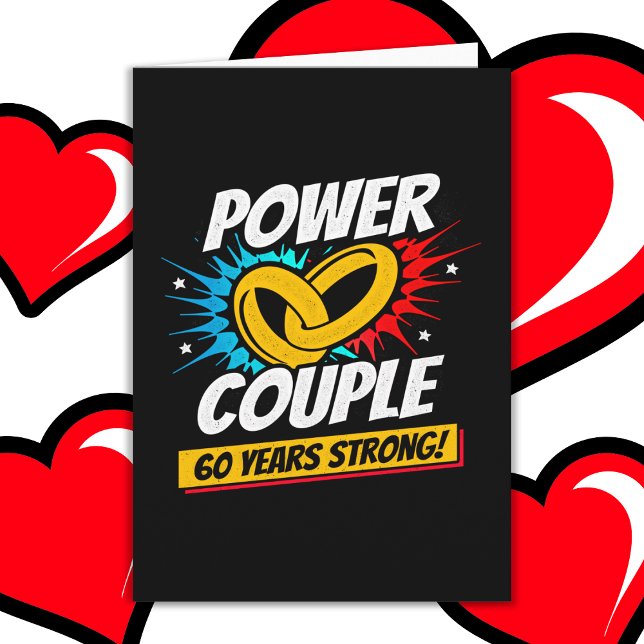 60 Years Comic Super Power Couple 60th Anniversary Card (Creator Uploaded)