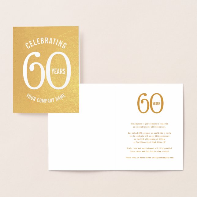 60 years corporate anniversary party invitations (Display)