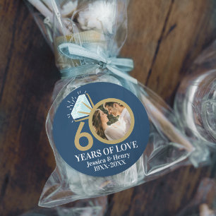 60 years diamond anniversary ring photo classic round sticker