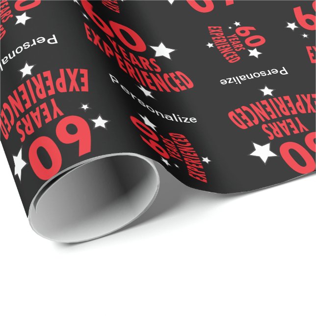 60 Years Experienced Personalise Birthday Wrapping Paper (Roll Corner)