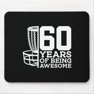 60 Years Of Being Awesome Discgolf 60th Birthday  Mouse Pad