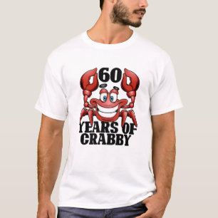 60 Years Of Crabby Funny Crab Beach 60Th Birthday T-Shirt