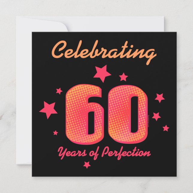 60 Years of Perfection Custom Birthday Invitation (Front)