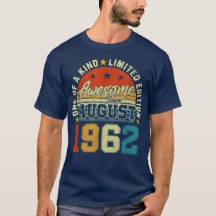 60 Years Old Awesome Since August 1962 60th Birthd T-Shirt