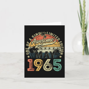 60 Years Old Awesome Since May 1965 60th Birthday  Card