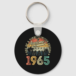 60 Years Old Awesome Since May 1965 60th Birthday Key Ring