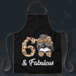 60 Years Old Fabulous Messy Bun Leopard 60th Birth Apron<br><div class="desc">60 Years Old Fabulous Messy Bun Leopard 60th Birthday</div>