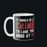 60 Years Old Funny 60th Birthday Distressed Coffee Mug<br><div class="desc">Looking for a funny and unique gift for a friend or family member celebrating their 60th birthday? Look no further than this hilarious design featuring the cheeky slogan, "It should be a crime to look this good at 60." Whether you're buying this for yourself or as a gift for a...</div>