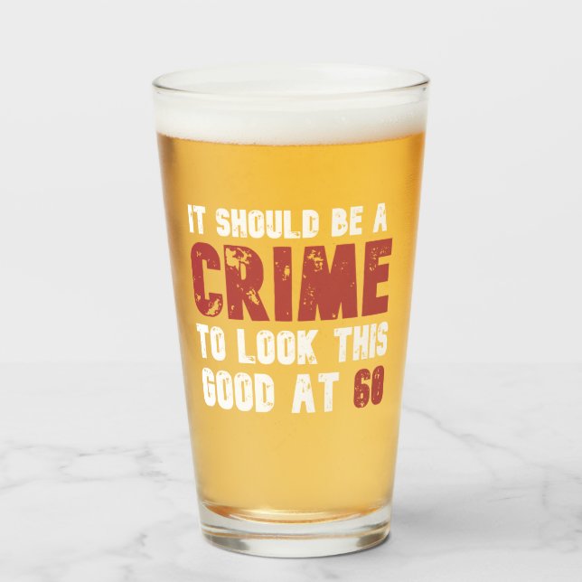 60 Years Old Funny 60th Birthday Distressed Glass (Front Filled)