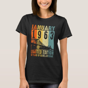 60 Years Old Gifts Vintage January 1963 60th Birth T-Shirt
