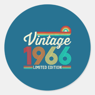 60 Years Old Vintage 1966 Classic Round Sticker