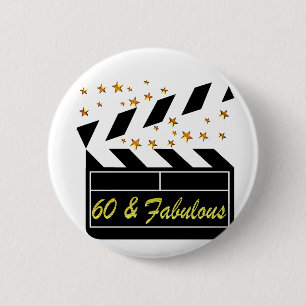 60 YR OLD MOVIE STAR 6 CM ROUND BADGE