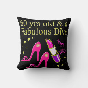 60 YRS OLD & A DAZZLING DIVA CUSHION