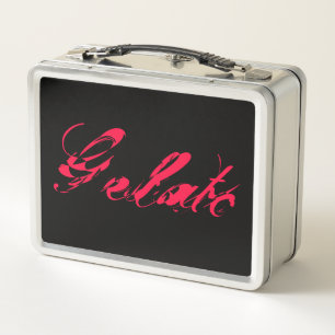 60ies 60s 60er Style Gelato Ice neon-pink Metal Lunch Box