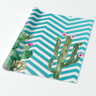 60lb Wrapping Paper Roll Boho Cacti Cactus Succule