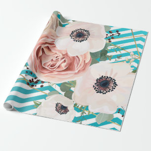 60lb Wrapping Paper Roll Geometric Geometric Rose