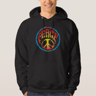 60s 70s Hippie Peace Sign Hoodie