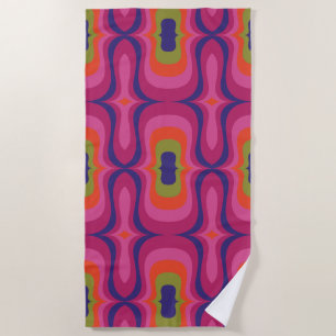 60s 70s mod retro pattern s beach towel