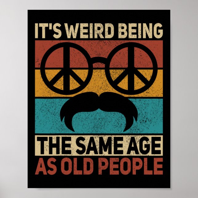 60s 70s Outfit Hippie Dad Birthday Grandpa Fathers Poster (Front)