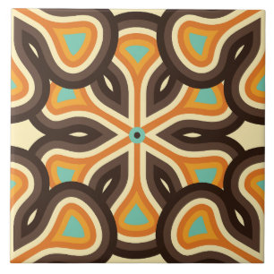 60s 70s retro flower tile