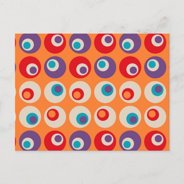 60s & 70s Retro Groovy Funky Pattern Postcard (Front)
