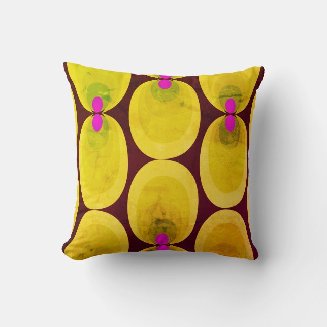 60s 70s retro mod decor pillow (Front)