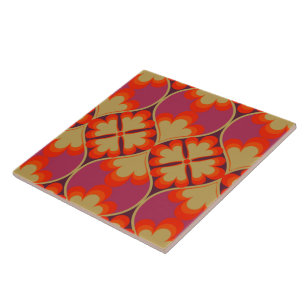 60s 70s retro pattern ceramic tile