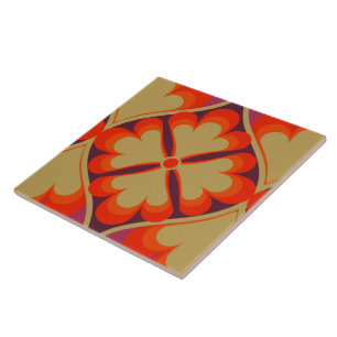 60s 70s retro pattern ceramic tile