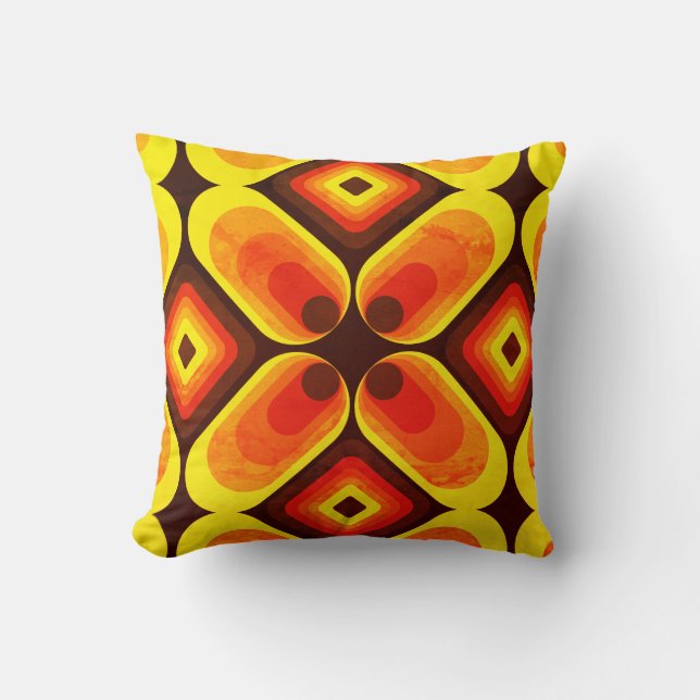 60s 70s retro patterned Pillow (Front)