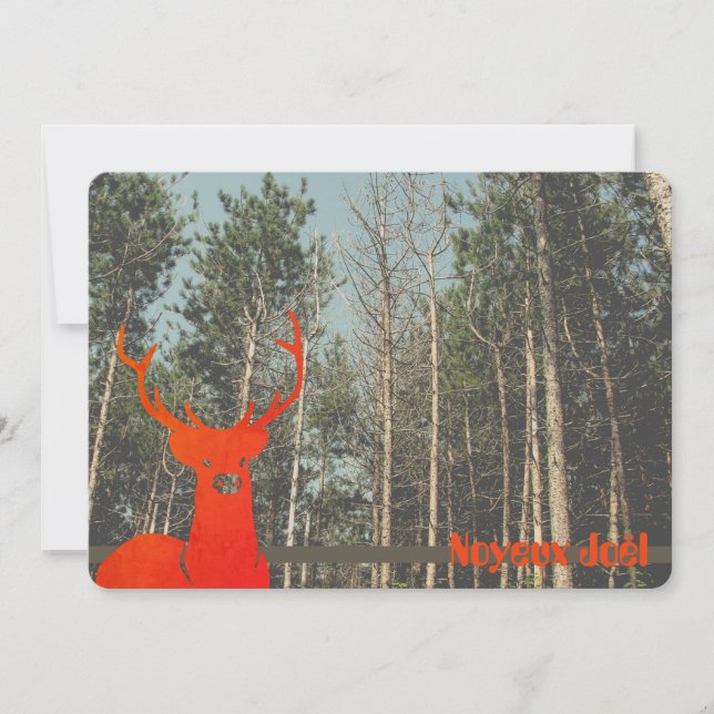 60's 70's retro reindeer merry Christmas Holiday Card (Front)