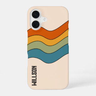 60s 70s Retro stripes iPhone 16 Case