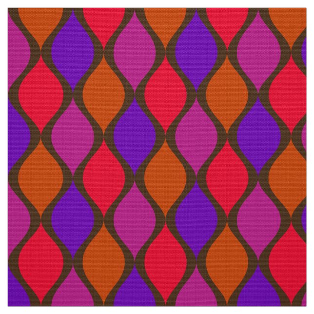 60s 70s super retro colour palette fabric (Swatch)