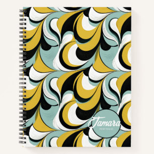 60s 70s Vibe Retro Swirls Abstract Pat#3 ID1069 Notebook