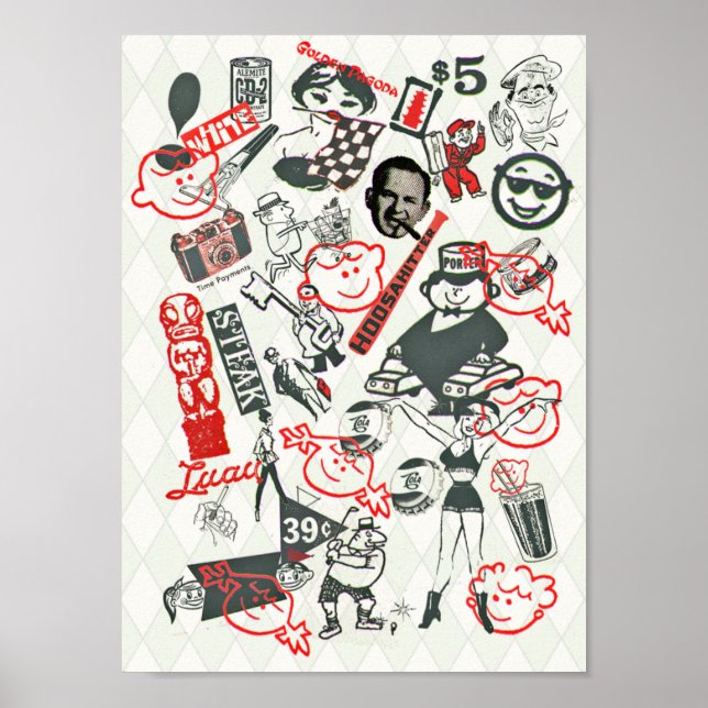 60s Advertising Vectors Collage - Poster (Front)