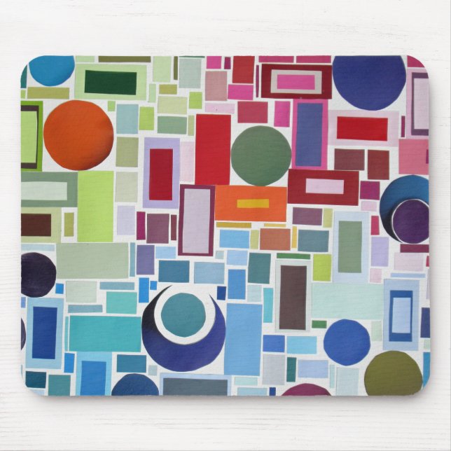 60's Disco Retro Mosaic Collage Abstract Mouse Pad (Front)