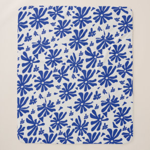 60s Groovy Mid-century Floral Sherpa Blanket