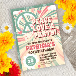 60s Hippie Party Invitation<br><div class="desc">60s Party Invitation – Far out folks, dig our outta sight 60s party invitation. Featuring psychedelic colours and a mellow peace sign. Just the perfect invitation to show everyone your free hippie spirit still knows how to get a groove on. Have a gas and don’t forget to let your freak...</div>