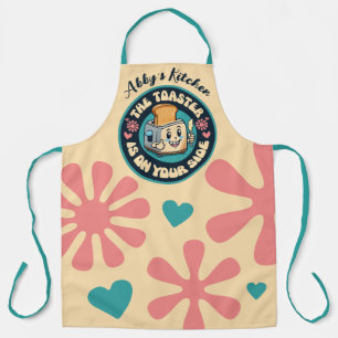 60s hippie thumbs up toaster cooking baking apron